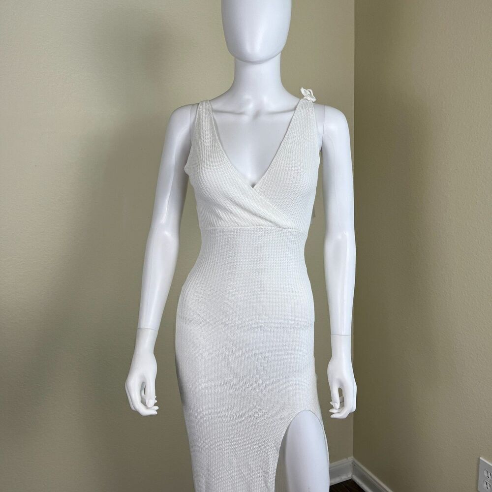 L*Space Women's Size S Cream Kihei Knit Maxi Dress NEW Cover Up Pullover Resort - Picture 13 of 15